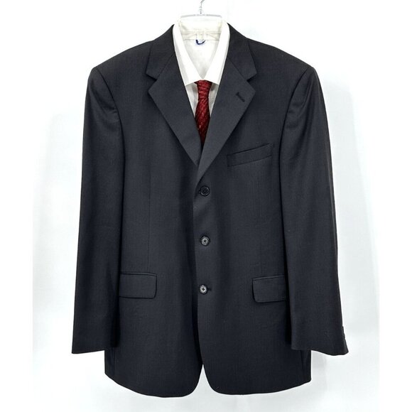DANIEL CREMIEUX LORO PIANA jacket blazer sport coat three button black 44R - Picture 2 of 8